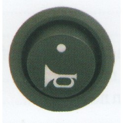 Comutator rotund Pornit/Oprit 12V cu dubla iluminare - Indicator claxon/goarna LED si indicator functionare 